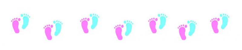 pink and blue baby feet